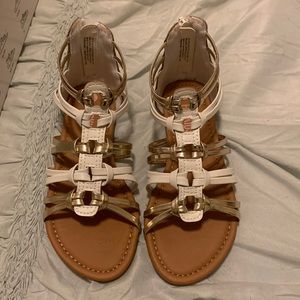 Girls silver/white sandals size 13 preschool